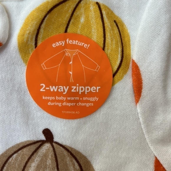 Carters Pumpkin Infant Footed Pajama’s - Picture 5 of 9